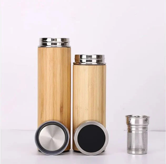 Bamboo Tumbler Stainless Steel Water Bottle