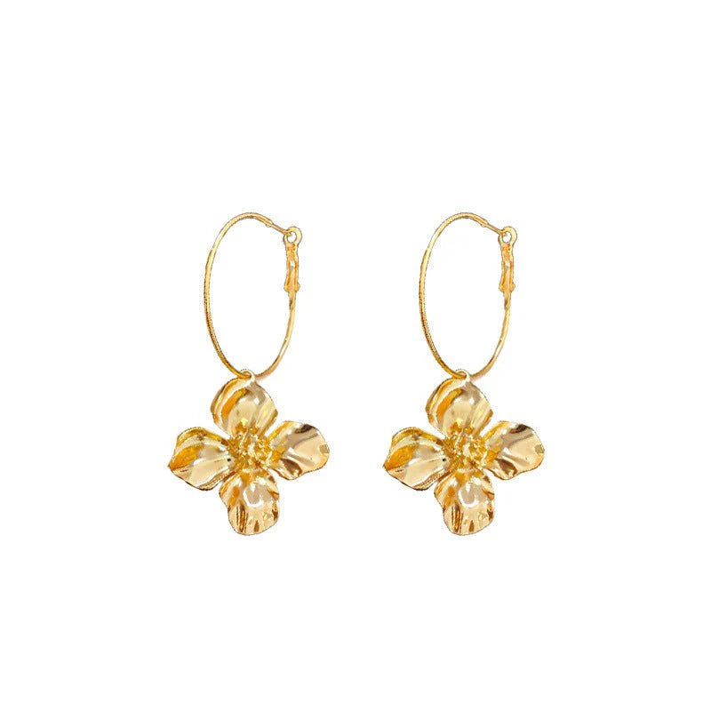 Flower Earrings Women's Exaggerated Long