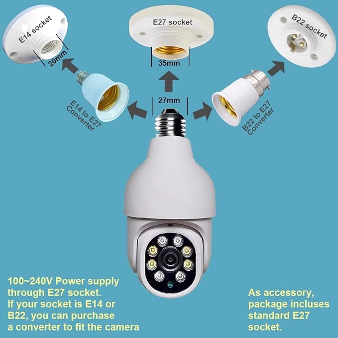 Bulb Style - Security Camera with LED Lights
