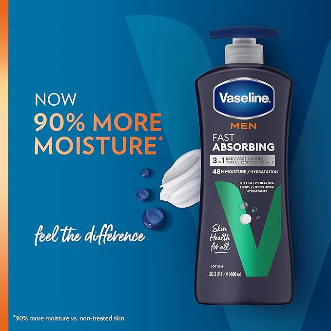 Vaseline - Men's Fast Absorbing 3-in-1 Lotion