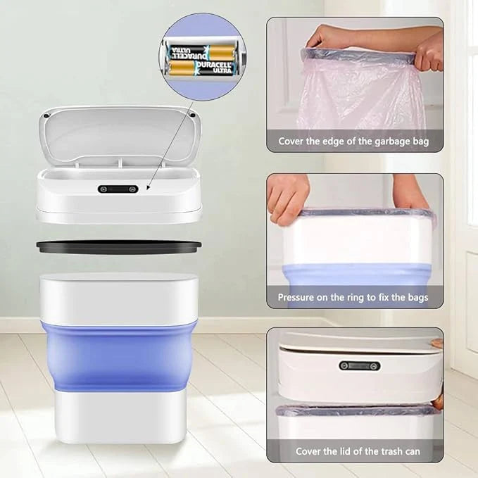 Smart Sensor Folding  Trash Can