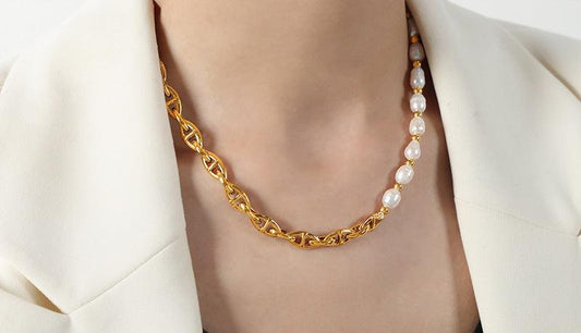 Gold-Plated Freshwater Pearl Necklace