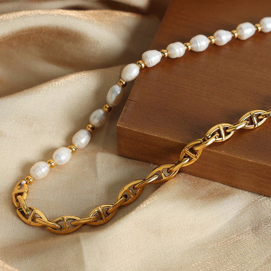Gold-Plated Freshwater Pearl Necklace