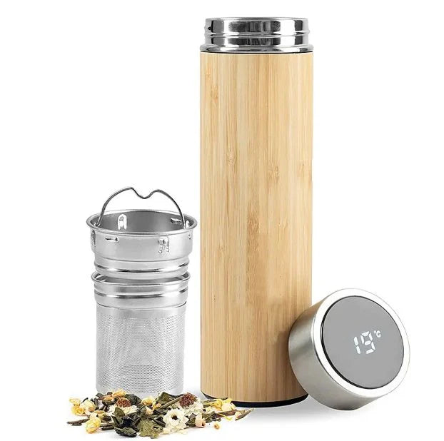 Bamboo Tumbler Stainless Steel Water Bottle