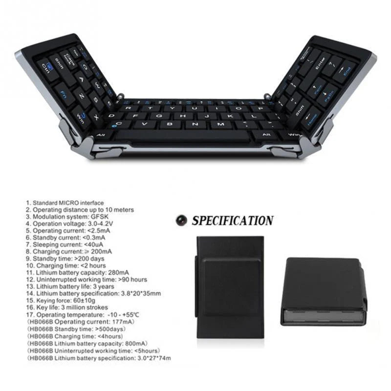 Intelligent Pocket Folding Keyboard-Travel Edition