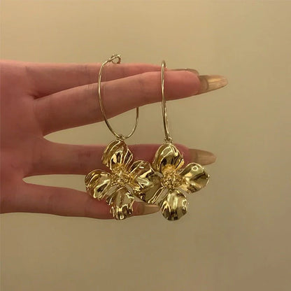 Flower Earrings Women's Exaggerated Long