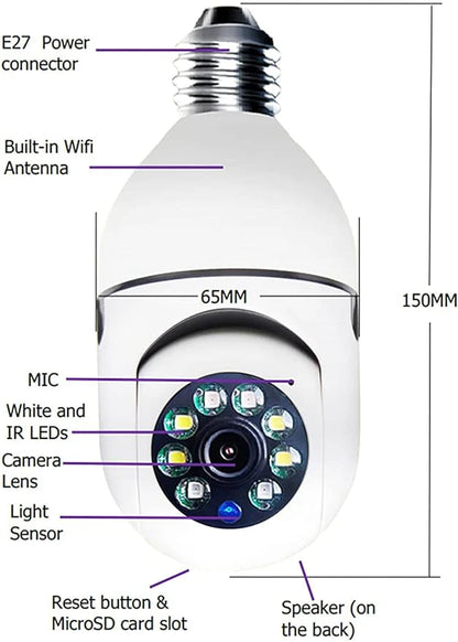 Bulb Style - Security Camera with LED Lights