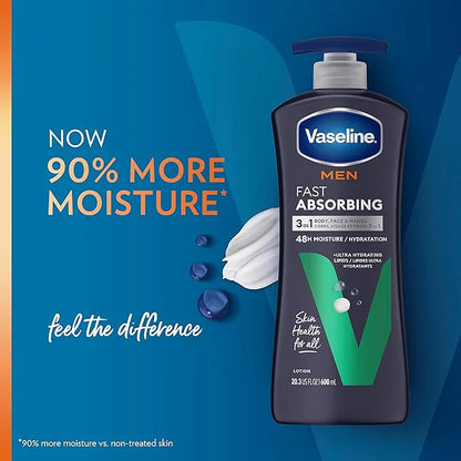 Vaseline - Men's Fast Absorbing 3-in-1 Lotion